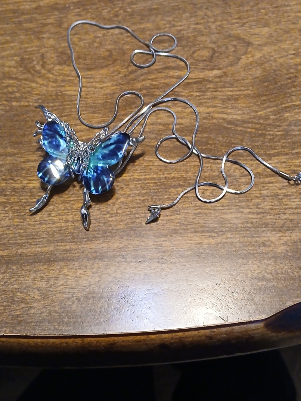 Blue  Butterfly Slide Necklace